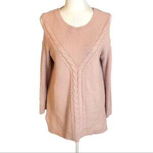 A.n.a. Pink cold shoulder sweater L